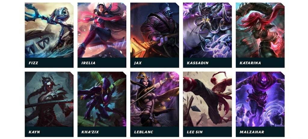 Characters choice on LoL